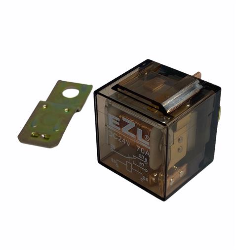 24V RÖLE 5 UÇLU 40 A/70 A IŞIKLI ŞEFFAF (ÇİFT PLATİN) (30-85-86-87-87a)