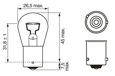 BOSCH 24V 93 AMPUL 21W SARI (YAKIN TIRNAK)