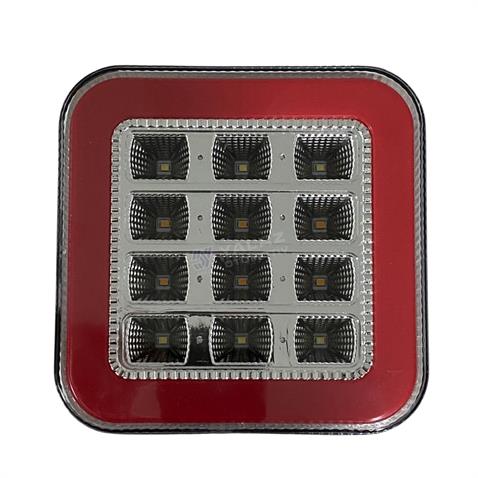 24V STOP LAMBASI KARE (NEON LEDLİ) (4 FONKSİYONLU) (145*145*43 MM)