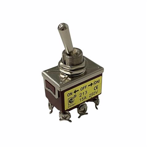 ÇIT-ÇIT ANAHTAR METAL (6 UÇLU) (TEK TARAFA YAYLI) (ON-OFF-ON) (15A 250V)