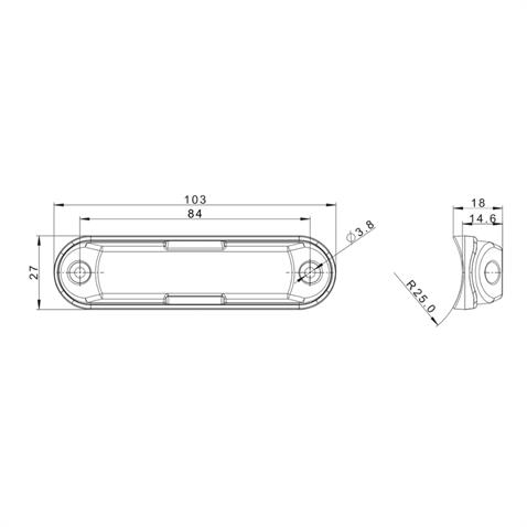 FRISTOM 12V-24V İKAZ LAMBASI ÇAKARLI 4-FONKSİYONLU 16-LEDLİ SARI (103*25 MM) E9