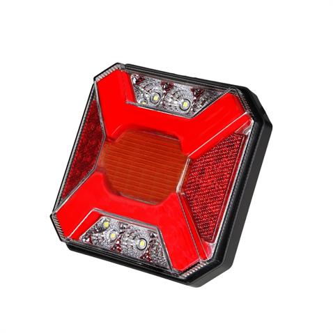 12V-24V STOP LAMBASI KARE (NEON LEDLİ) (4 FONKSİYONLU) (140*140 MM)