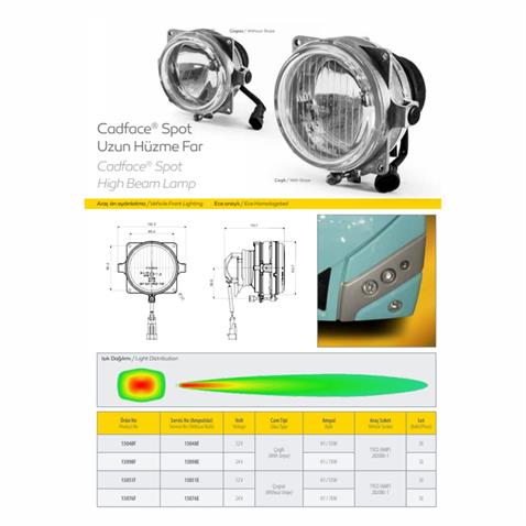 FARBA SİS LAMBASI-SPOT FARI SCADFACE (PARKSIZ) (ÇİZGİLİ CAM) BMC-IVECO-KARSAN-OTOKAR-TEMSA
