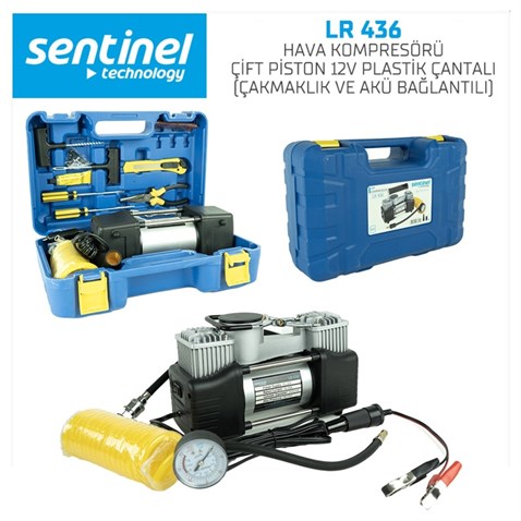 12V LASTİK ŞİŞİRME HAVA KOMPRESÖRÜ METAL ÇİFT PİSTONLU 150 psi (TAMİR KİTLİ)