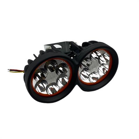 10-30V ÇALIŞMA LAMBASI (12 X 3W POWER LEDLİ) (ÇİFTLİ-YUVARLAK) (80 MM)