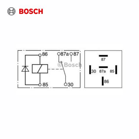 BOSCH 12V RÖLE 5 UÇLU 20/30A (ÇİFT PLATİN) (87a) (DİYOTLU) (30-85-86-87-87a) PORTUGAL