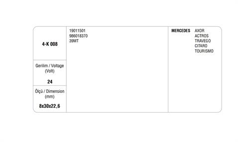 MEGA MARŞ KÖMÜR DELCO-MITSUBISHI TİPİ 39MT (4 AD)