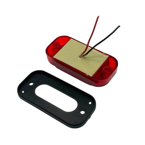 12V-24V YAN İKAZ LAMBASI DORSE SİDE MARKER KIRMIZI (4 LEDLİ) (76*37 MM)