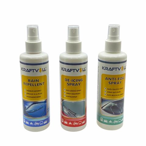 KIŞLIK SPREY SET (BUĞU ÖNLEYİCİ/BUZ ÇÖZÜCÜ/YAĞMUR KAYDIRICI) (250 ml )