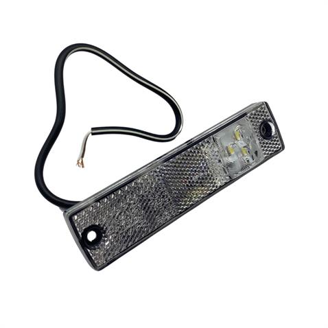 12V-24V YAN İKAZ LAMBASI (SİDE ÖARKER) LEDLİ BEYAZ KRONE TİP DORSE (130*32 MM) E9