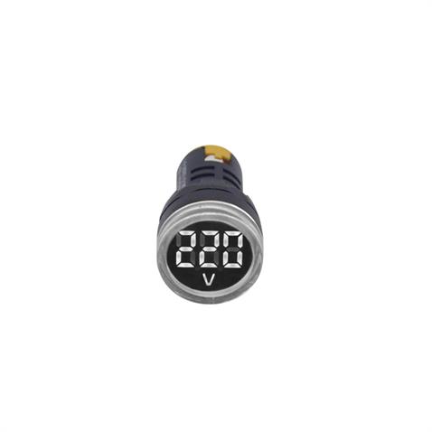 24V-550V DİJİTAL VOLTMETRE (LEDLİ) (22/29.5 MM) BEYAZ