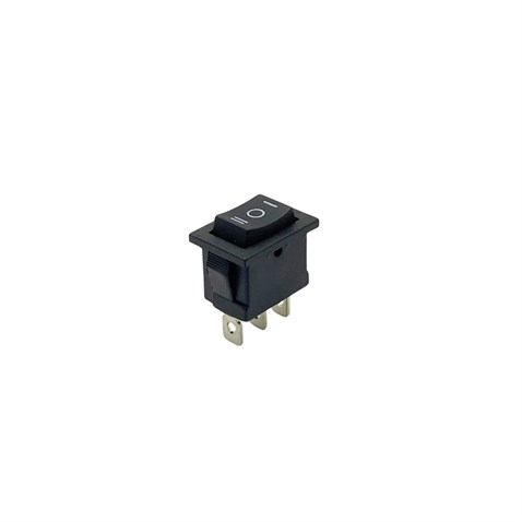 TUŞLU ANAHTAR MİNİ (3 FİŞ) (ÇİFT TARAFA YAYLI) (ON-OFF-ON) (6A 250V / 10A 125V AC) KCD1-2