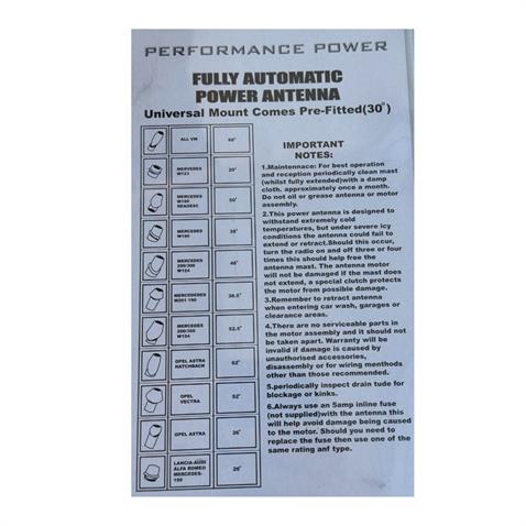 12V OTOMATİK ANTEN (12 APARATLI) UNIVERSAL