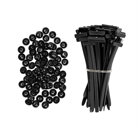 KABLO BAĞI 4.8 X 95 SİYAH (ŞASİ TİPİ) (TEK DELİKLİ UYGULAMA ALANLARI İÇİN) (100 AD)