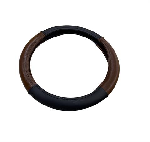 DİREKSİYON KILIFI SİYAH-KAHVERENGİ (LÜX) (SUNİ DERİ) (38 CM)