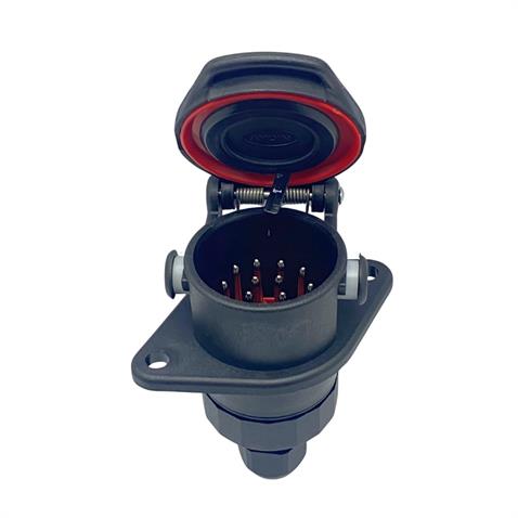 AYDIN TIR DORSE ELEKTRİK SOKETİ (RÖMORK FİŞİ) (15Lİ DİŞİ) (KIRMIZI KAPAKLI)