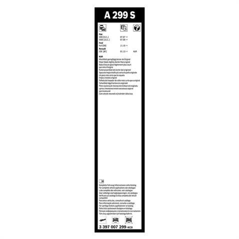 BOSCH SİLECEK SÜPÜRGESİ 600/340 MM AEROTWIN (A299S) FIAT 500-FORD KA-RENAULT ZOE-OPEL MOKKA