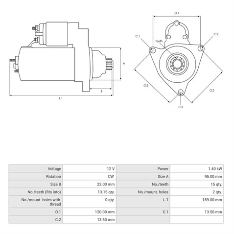 12V MARŞ MOTORU NIPPON DENSO TİPİ 15 DİŞ 2.0 KW CATERPILLAR FORKLİFT/EXCAVATOR-DAEWOO-SANKO