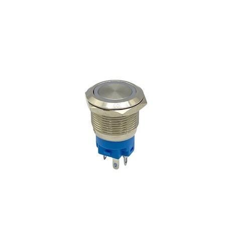METAL BUTON (VİDALI) (MAVİ IŞIKLI) (YAYLI) (19 MM) KROM