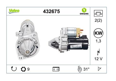 VALEO 12V MARŞ MOTORU 9 DİŞ 1.3 KW MERCEDES