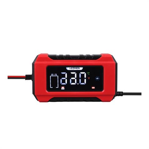 UCOMEN 12V ŞARJ REDRESÖRÜ (AKILLI AKÜ ŞARJ CİHAZI) OTOMATİK 6 A LCD BÜYÜK EKRAN KIRMIZI (+AGM/JEL)