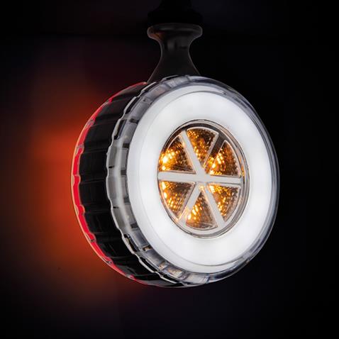 12V-24V AYNA ALTI STOP LAMBA (TAKOZ KÜPE LAMBASI) (NEON LEDLİ) (KIRMIZI-BEYAZ) (112 MM)