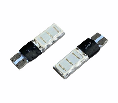 12V DİPSİZ AMPUL 2 LEDLİ T10 ÇAKARLI (FONKSİYONLU) (MAVİ-KIRMIZI) (2 AD)