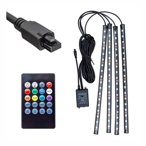 12V AYAK ALTI LAMBA 4LÜ SESE DUYARLI (KUMANDALI) ÇAKMAK FİŞLİ
