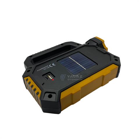 KAMP LAMBASI-FENERİ LEDLİ (FONKSİYONLU) (USB ŞARJLI-GÜNEŞ ENERJİLİ) (200*150 MM)