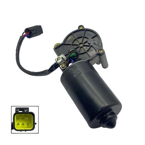 24V SİLECEK MOTORU (KABLOLU SİYAH SOKETLİ 5 FİŞ) VOLVO İŞ MAKİNASI