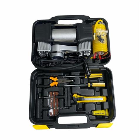 12V LASTİK ŞİŞİRME HAVA KOMPRESÖRÜ METAL ÇİFT PİSTONLU 150 psi (TAMİR KİTLİ)