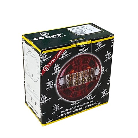 24V STOP LAMBASI YUVARLAK (LEDLİ) (4 FONKSİYONLU) (140*60 MM)