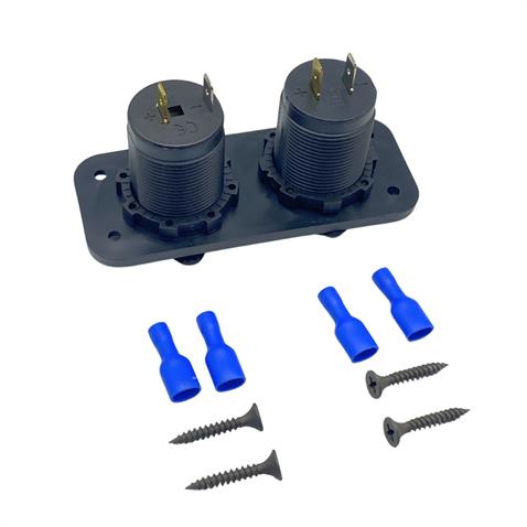 12V-24V TELEFON ŞARJ CİHAZI (ÇAKMAK GİRİŞLİ) (2 X USB GİRİŞLİ) SİYAH MARİN