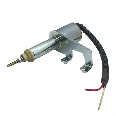 12V STOP SELENOİDİ YAN AYAKLI (SAĞ AYAK) (MAFSALLI-M6 CIVATA AKSA JENERATÖR CUMMINS MOTOR