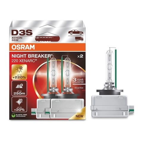 OSRAM XENON AMPUL D3S 35W +%250 FAZLA IŞIK +%20 BEYAZ IŞIK 4400K (2 AD)