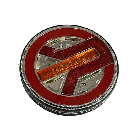 10V-30V STOP LAMBASI YUVARLAK (NEON LEDLİ) (3 FONKSİYONLU-KAYAR SİNYAL) (KIRMIZI-SARI) 140*35 MM SAĞ