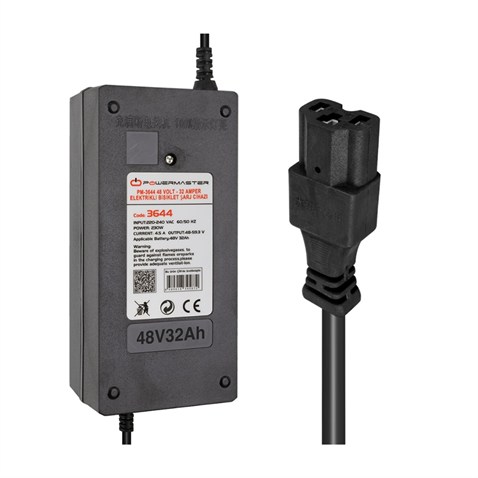 48V ELEKTRİKLİ BİSİKLET ŞARJ REDRESÖRÜ (AKÜ ŞARJ CİHAZI) OTOMATİK 32 A