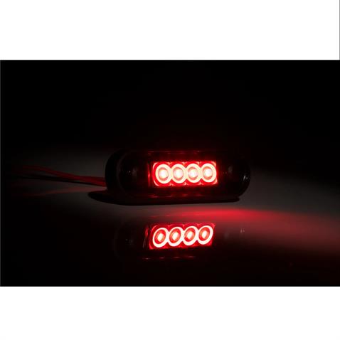 FRISTOM 12V-36V PARMAK LAMBA 4-LEDLİ KABLOLU (KOYU KIRMIZI) (85*28 MM) E9
