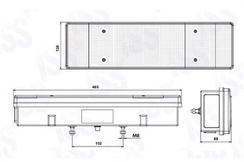 STOP LAMBASI 7-FONKSİYONLU (YANDAN SOKETLI) PLAKALI SOL