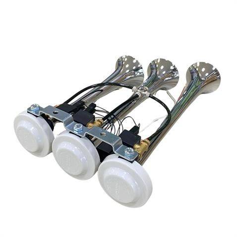 MARCO 24V 3LÜ HAVALI KORNA DALİ-DALİ (KROM) (ARAP KORNA) ITALY