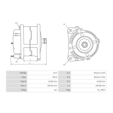 24V ALTERNATÖR DİNAMO BOSCH TİPİ 140 A (L) MAN-MERCEDDES-PEGASO-RENAULT-SCANIA-SETRA-VOLVO