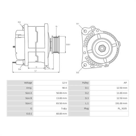 12V ALTERNATÖR DİNAMO BOSCH TİPİ 85 A FIAT TEMPRA/TIPO 1992-1999 (KLİMALI)