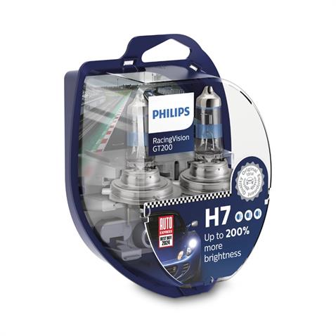 PHILIPS 12V H7 AMPUL 55W RACING VISION GT200 +%200 PARLAK IŞIK (2 AD)