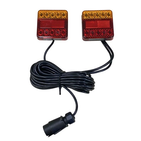 9V-30V STOP LAMBASI KARE (LEDLİ) (4 FONKSİYONLU) (MIKNATISLI) (103*103 MM) (2 AD)