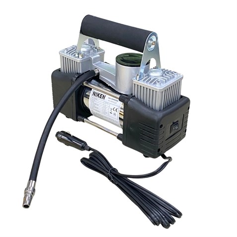 12V LASTİK ŞİŞİRME HAVA KOMPRESÖRÜ METAL ÇİFT PİSTONLU 150 psi