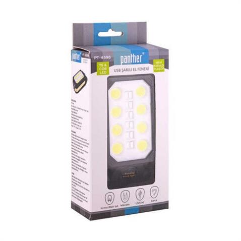 EL FENERİ-ÇALIŞMA LAMBASI LEDLİ (MIKNATISLI-ASKILI) (USB ŞARJLI) (KIRMIZI-MAVİ ÇAKARLI) (110*50 MM)