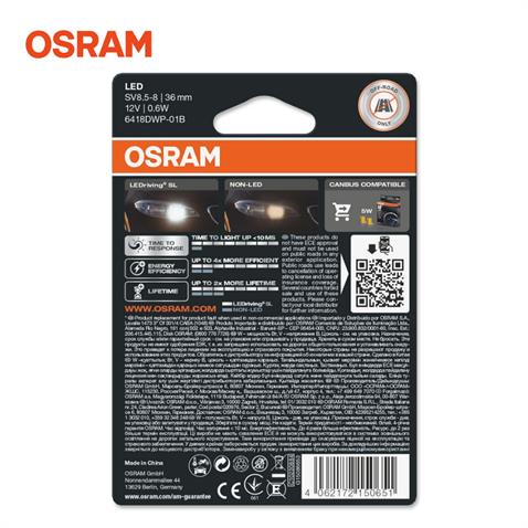 OSRAM 12V SOFİT AMPUL LED BEYAZ 5W (36 MM) (1 AD)