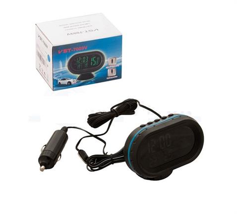 12V-24V TERMOMETRE İÇ DIŞ+ALARM+ZAMAN SAATİ VOLTMETRE ÇAKMAK FİŞLİ 