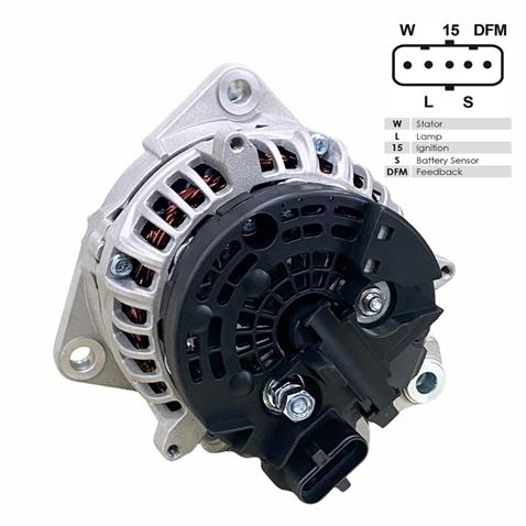 24V ALTERNATÖR DİNAMO 100 A (5 FİŞ SOKETLİ) (W-L-15-S-DFM) MERCEDES AXOR/VARIO/ACTROS 2003 >