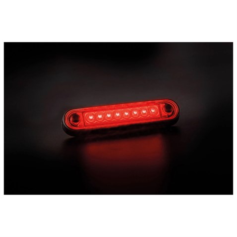 FRISTOM 12V-24V PARMAK LAMBA 8-LEDLİ KIRMIZI (120*12 MM) E9